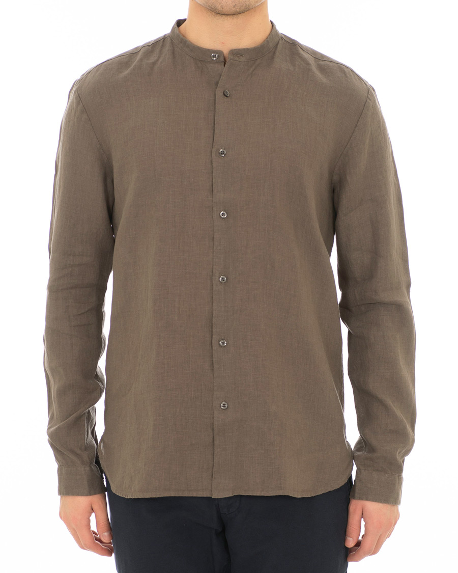 Herr | Skjortor | HUGO | Edyson Grandad Collar Shirt Medium Brown