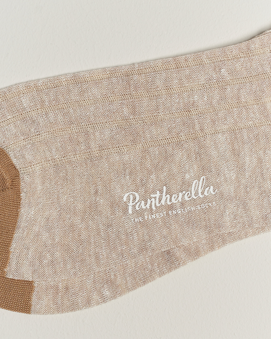 Herr | Best of British | Pantherella | Hamada Linen/Cotton/Nylon Sock Beige