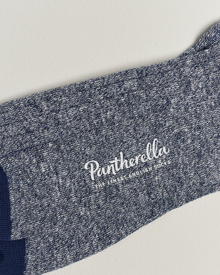 Herr | Best of British | Pantherella | Hamada Linen/Cotton/Nylon Sock Indigo