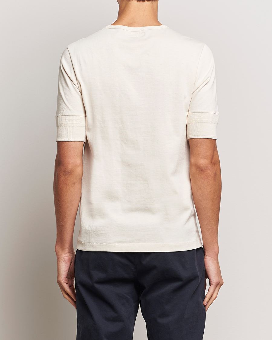 Herr | Tröjor | Merz b. Schwanen | Short Sleeve Organic Cotton Henley Nature