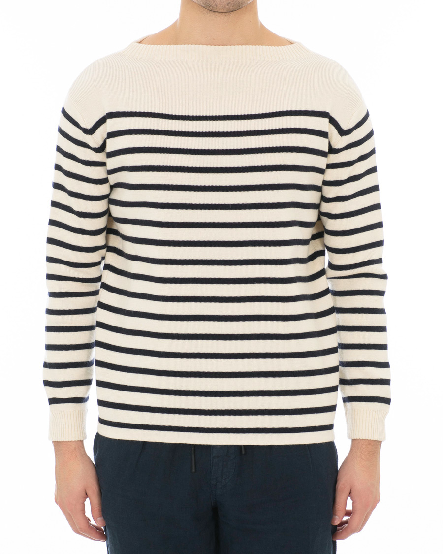 Herr | Tröjor | Andersen-Andersen | Marine Stripe Off White/Navy Blue