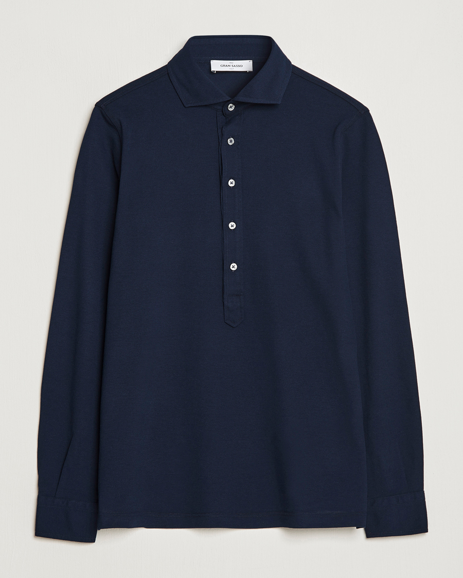 Herr | Skjortor | Gran Sasso | Popover Shirt Navy