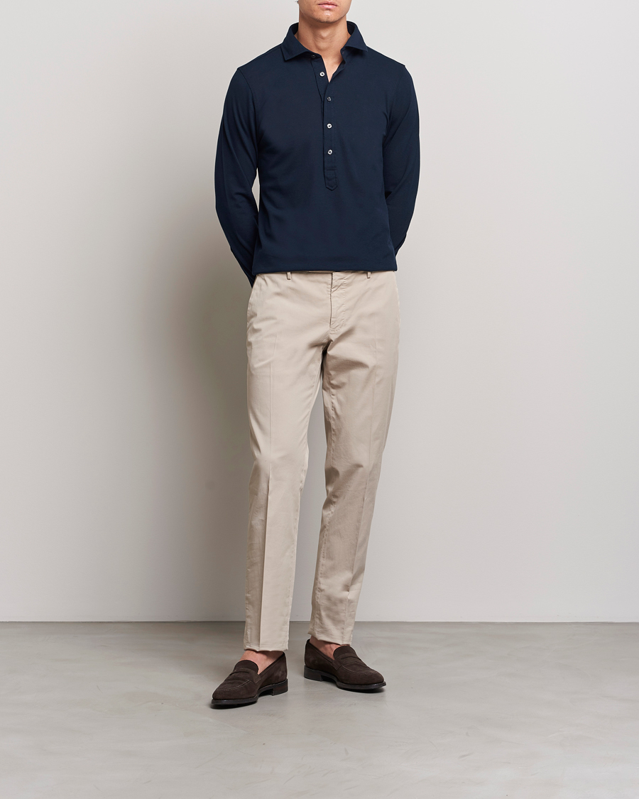 Herr | Skjortor | Gran Sasso | Popover Shirt Navy