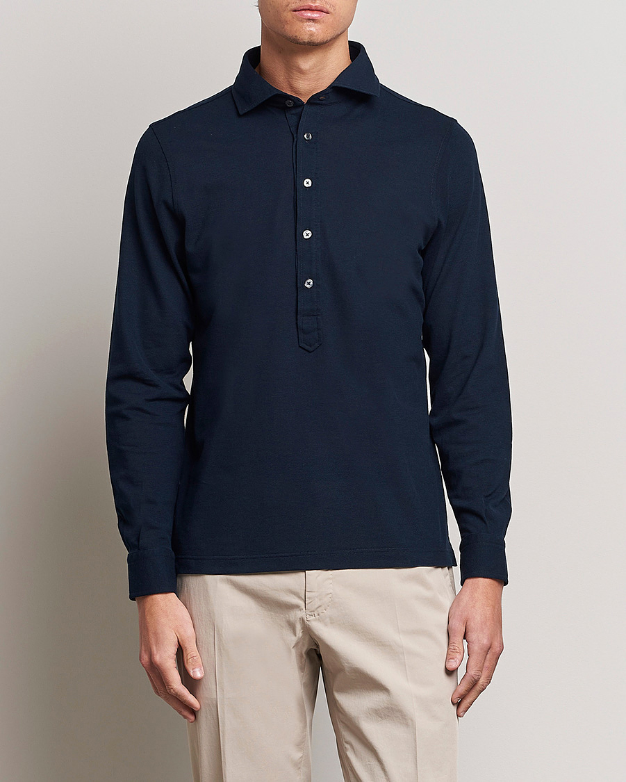 Herr | Skjortor | Gran Sasso | Popover Shirt Navy