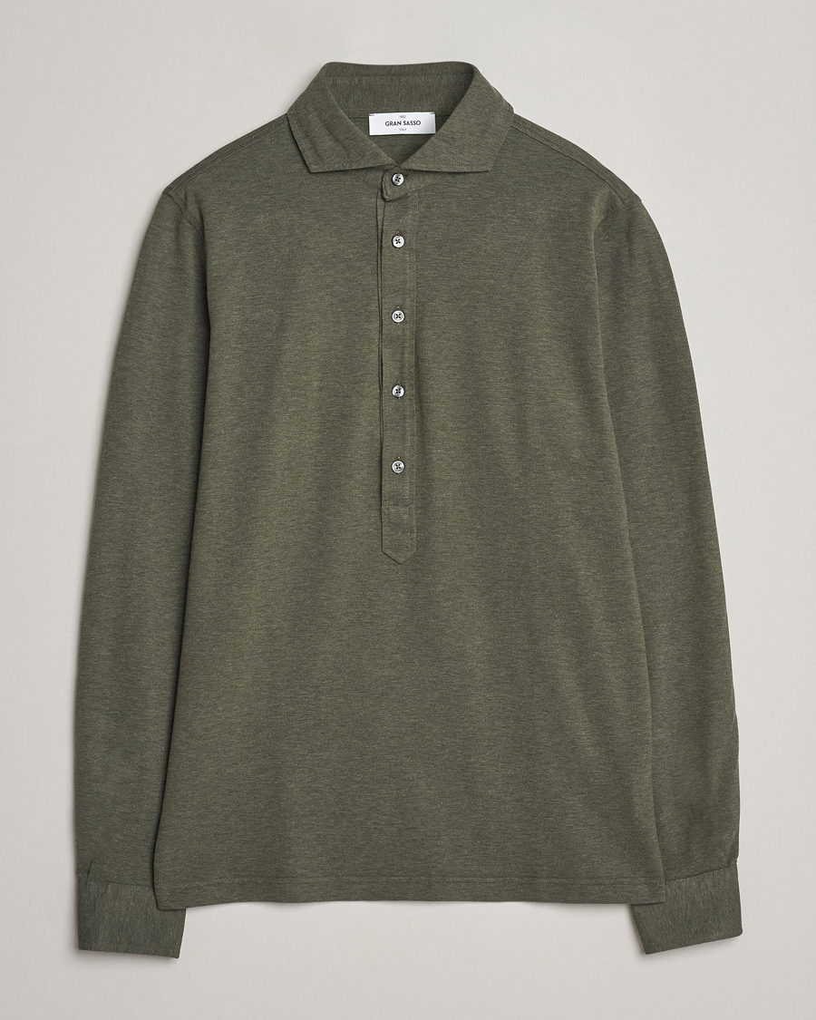 Herr | Skjortor | Gran Sasso | Popover Shirt Olive