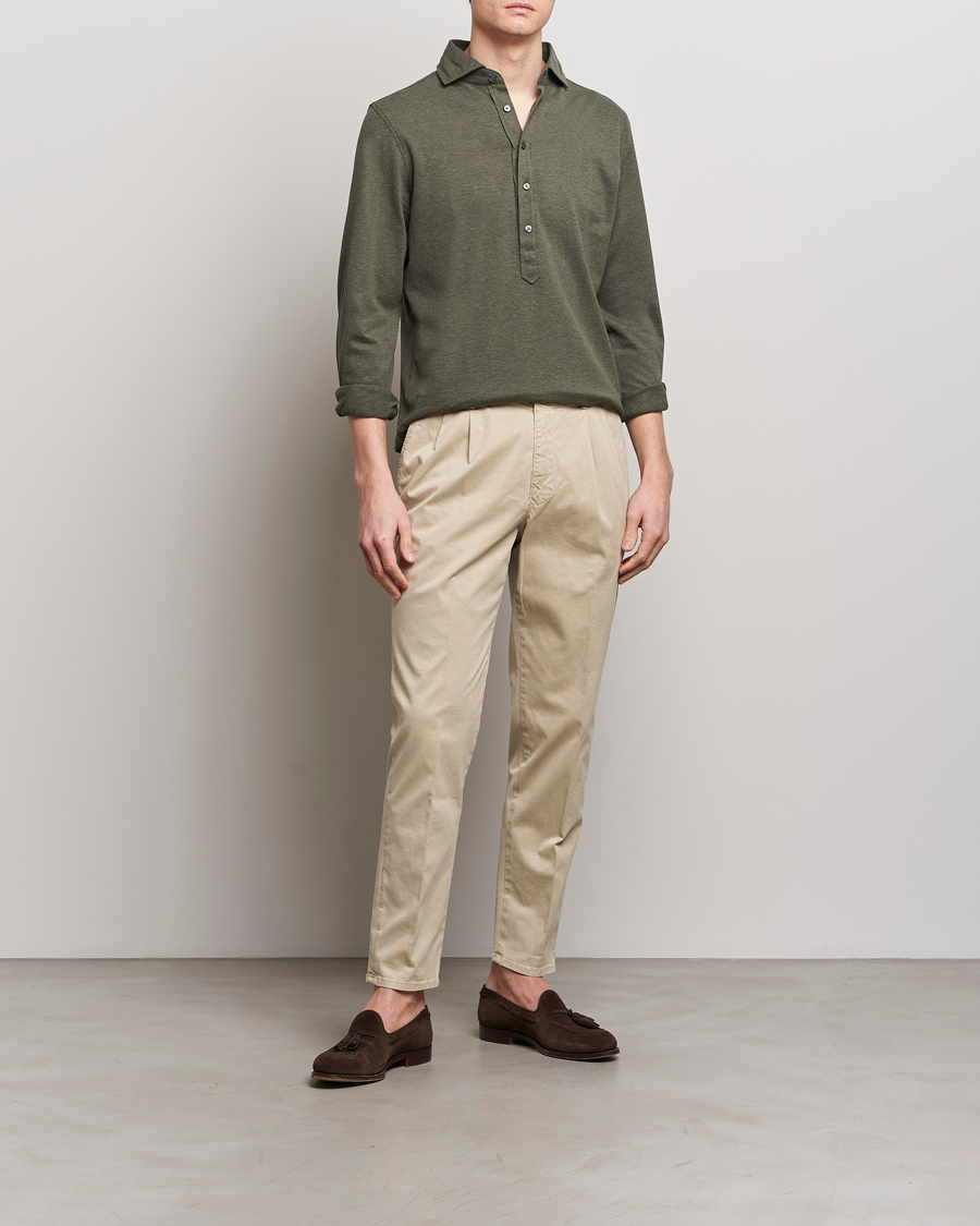 Herr | Skjortor | Gran Sasso | Popover Shirt Olive