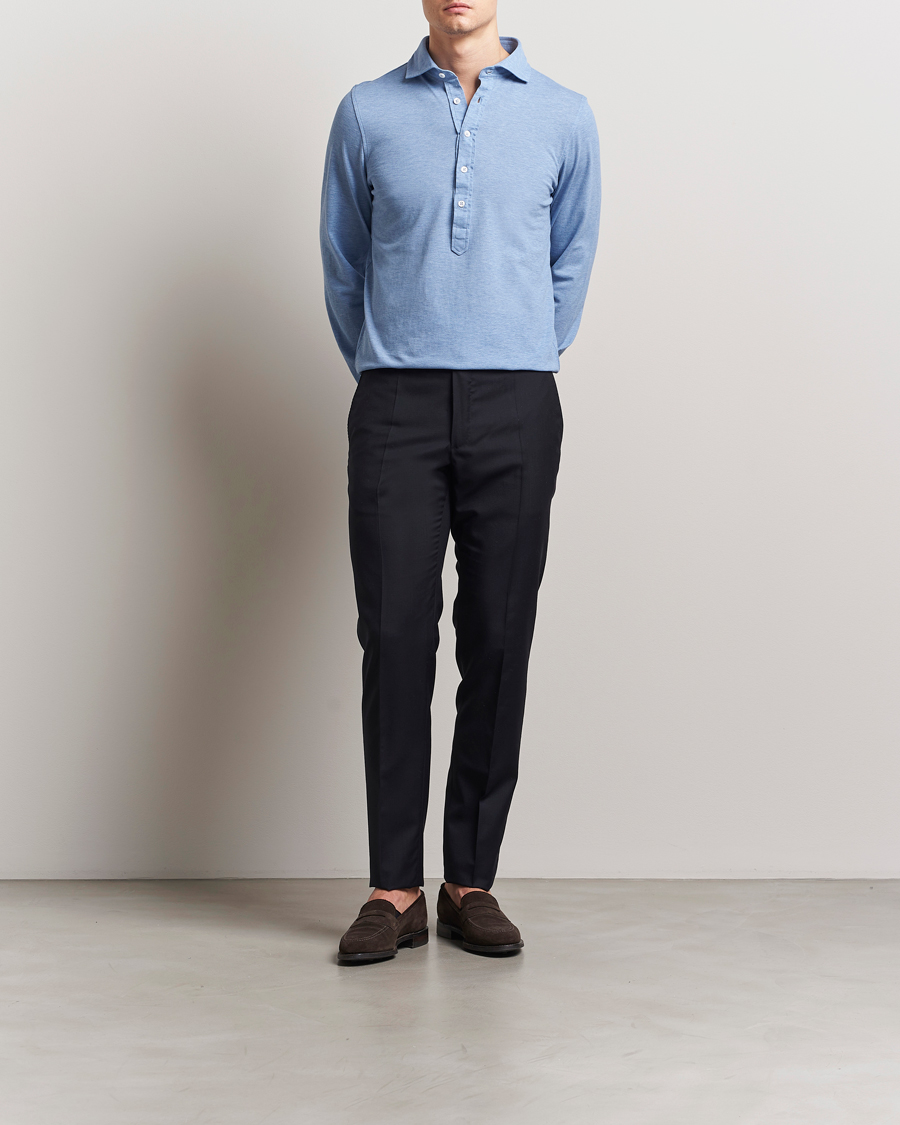 Herr | Skjortor | Gran Sasso | Popover Shirt Light Blue
