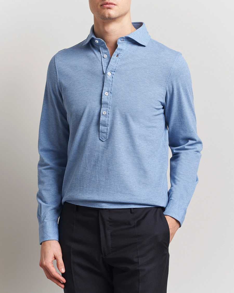 Herr | Skjortor | Gran Sasso | Popover Shirt Light Blue