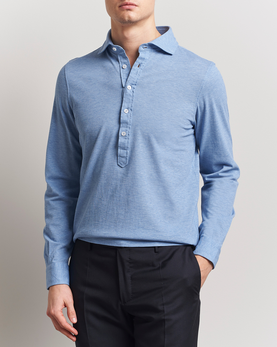 Herr | Skjortor | Gran Sasso | Popover Shirt Light Blue