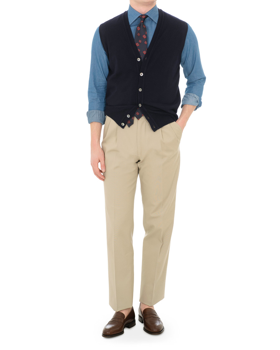 Herr | Skjortor | Berg&Berg | Francis Handmade Spread Collar Cotton Shirt Denim