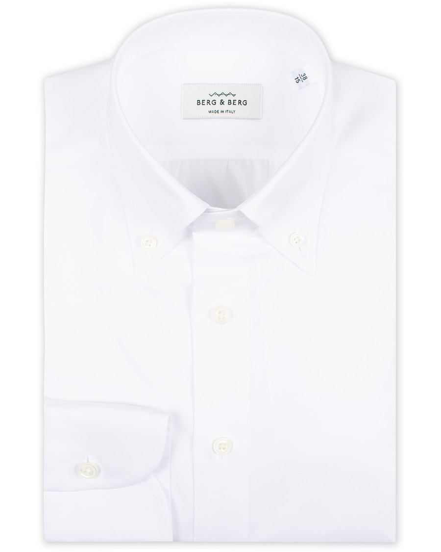 Herr | Skjortor | Berg&Berg | Frithof Handmade Button Down Cotton Shirt White