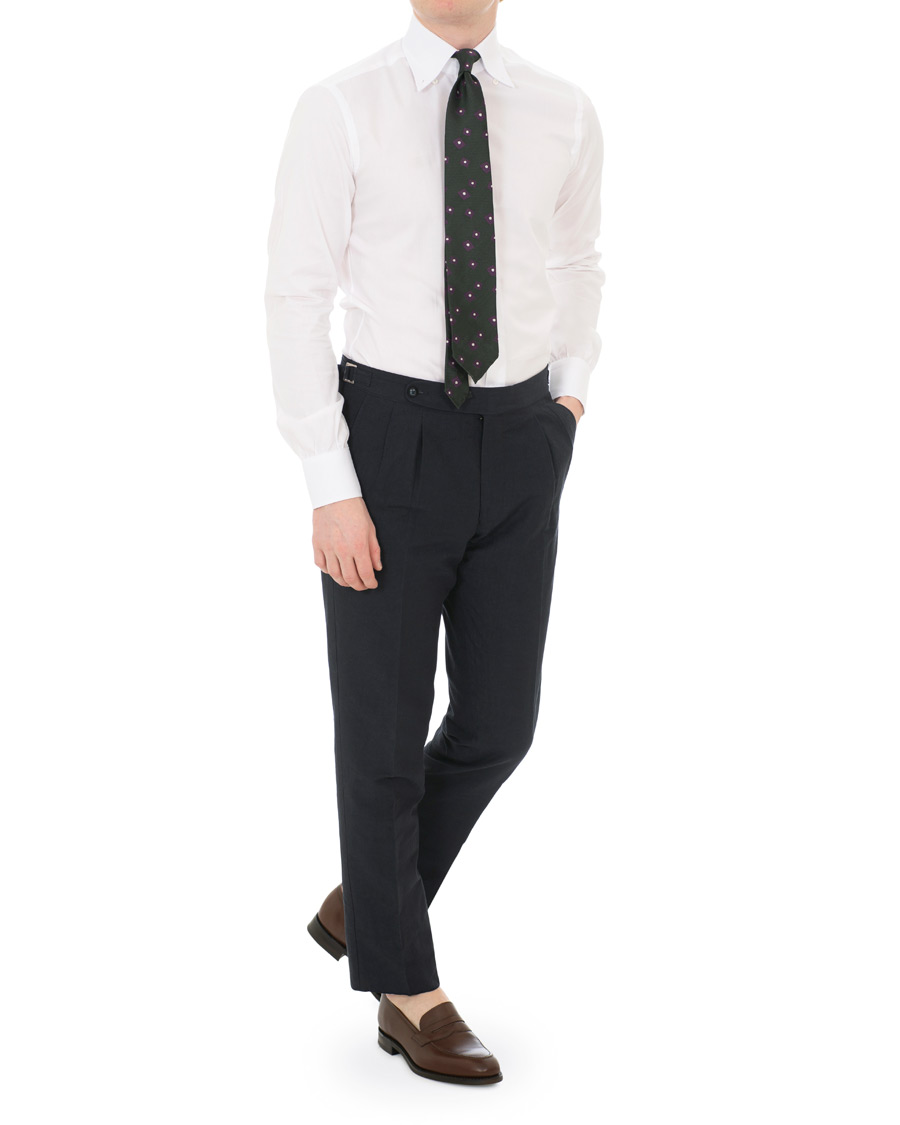 Herr | Skjortor | Berg&Berg | Frithof Handmade Button Down Cotton Shirt White