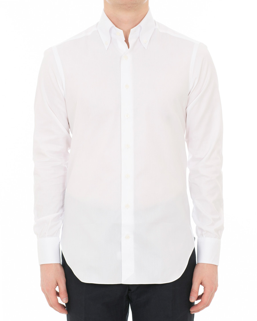 Herr | Skjortor | Berg&Berg | Frithof Handmade Button Down Cotton Shirt White