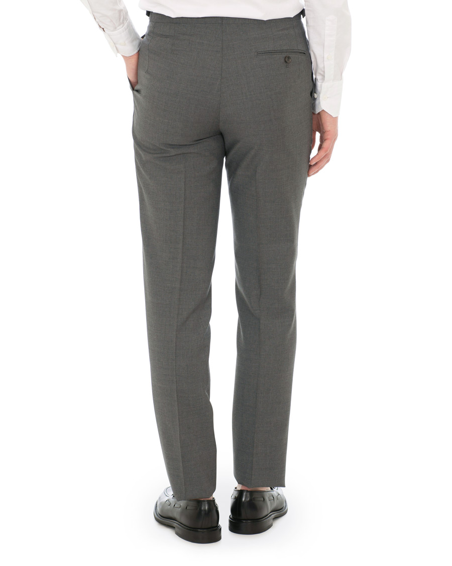 Herr | Byxor | Berg&Berg | Arnold Pleated Side Adjuster Wool Trousers Grey