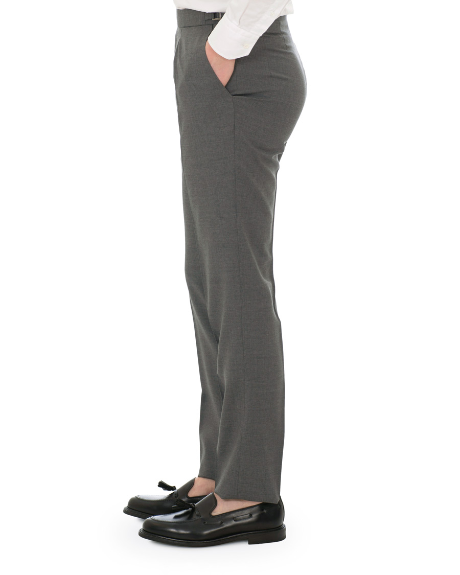 Herr | Byxor | Berg&Berg | Arnold Pleated Side Adjuster Wool Trousers Grey