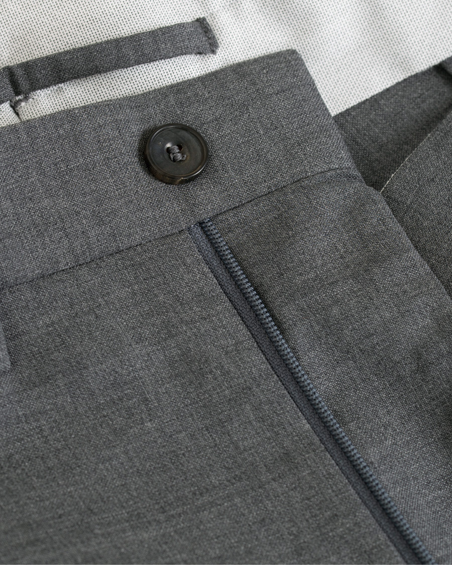 Herr | Byxor | Berg&Berg | Arnold Pleated Side Adjuster Wool Trousers Grey