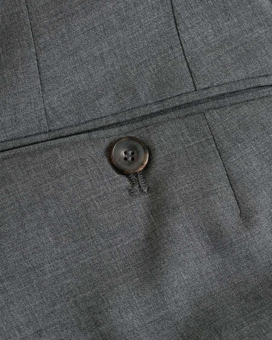 Herr | Byxor | Berg&Berg | Arnold Pleated Side Adjuster Wool Trousers Grey