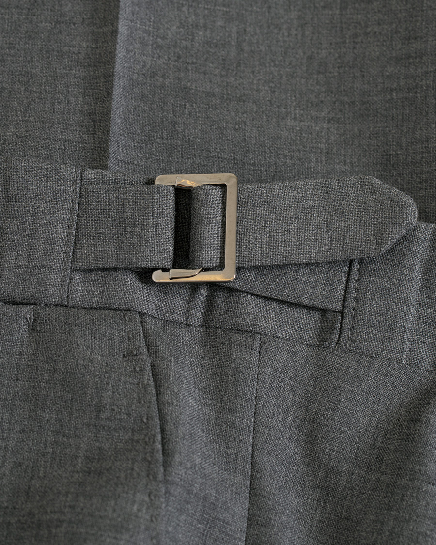 Herr | Byxor | Berg&Berg | Arnold Pleated Side Adjuster Wool Trousers Grey