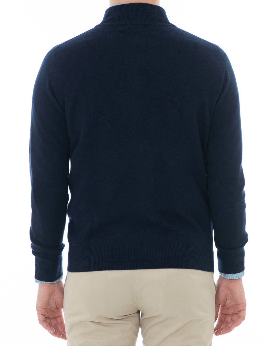 Herr | Tröjor | Soft Goat | Cashmere Half Zip Navy
