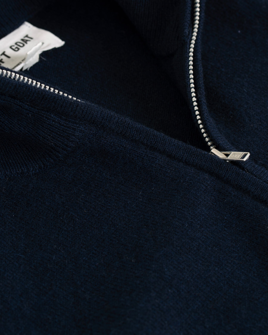 Herr | Tröjor | Soft Goat | Cashmere Half Zip Navy