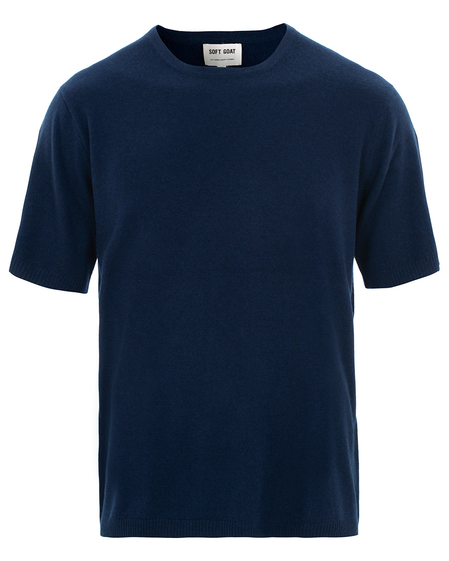 Herr | T-Shirts | Soft Goat | Cashmere T-shirt Navy