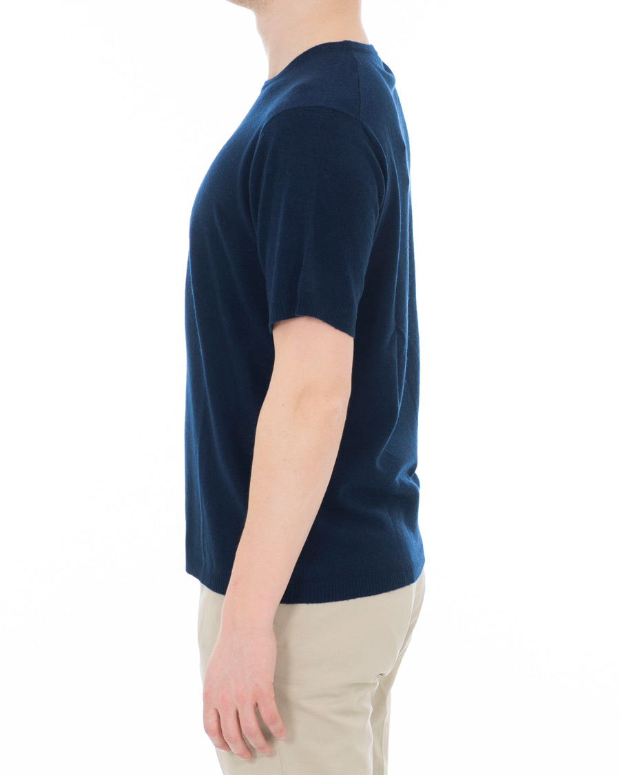 Herr | T-Shirts | Soft Goat | Cashmere T-shirt Navy