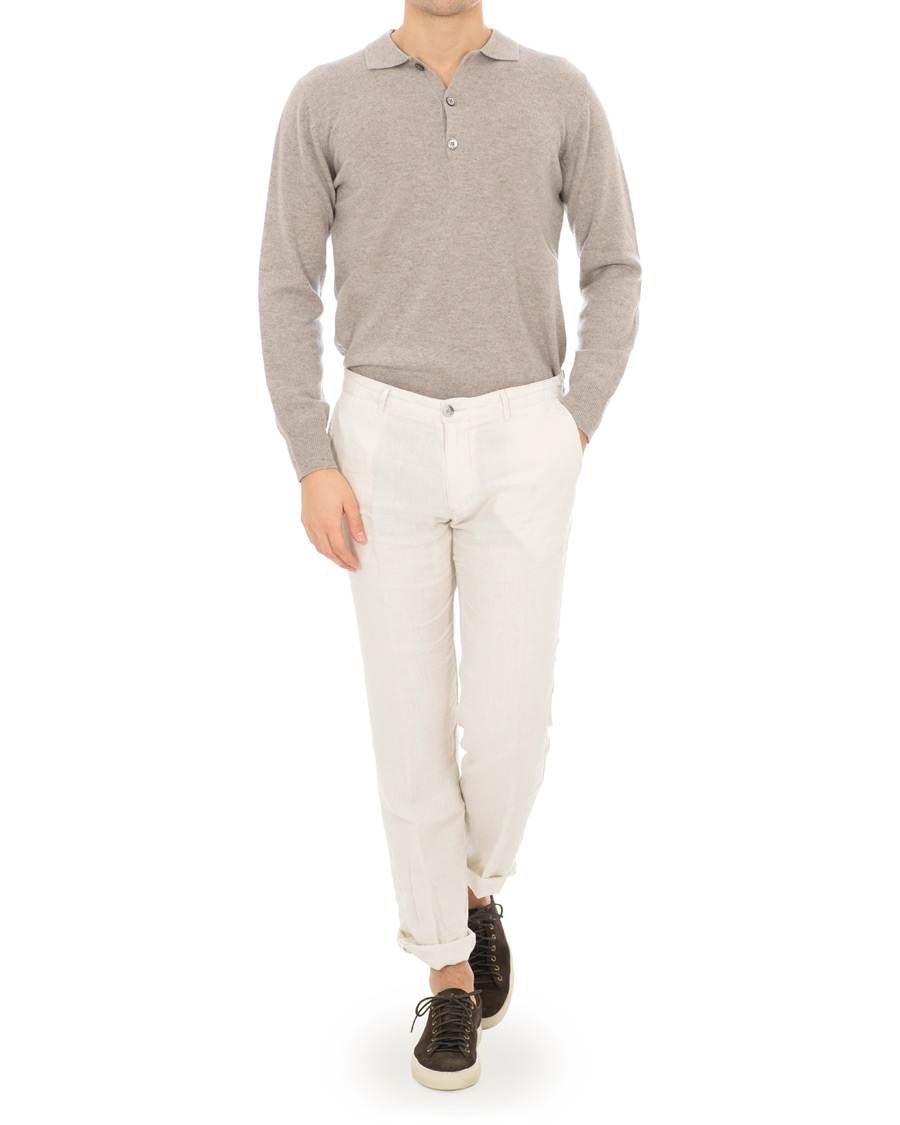 Herr | Tröjor | Soft Goat | Cashmere Collar Sweater Light Taupe