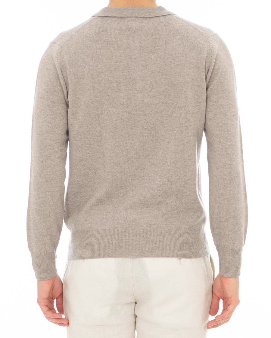 Herr | Tröjor | Soft Goat | Cashmere Collar Sweater Light Taupe