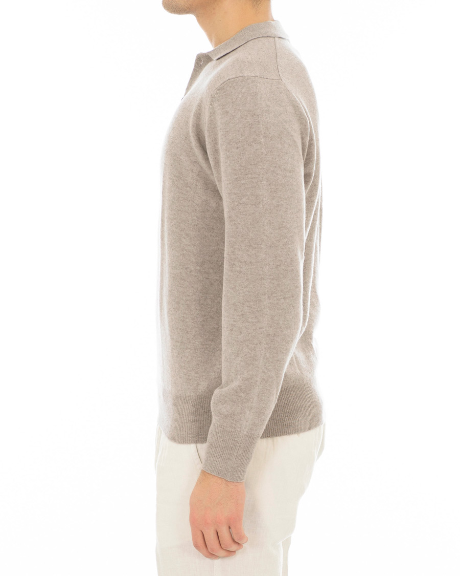 Herr | Tröjor | Soft Goat | Cashmere Collar Sweater Light Taupe