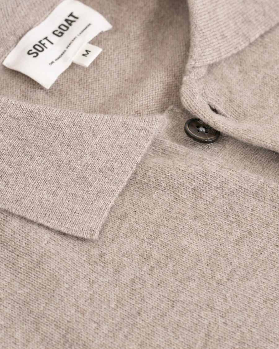 Herr | Tröjor | Soft Goat | Cashmere Collar Sweater Light Taupe