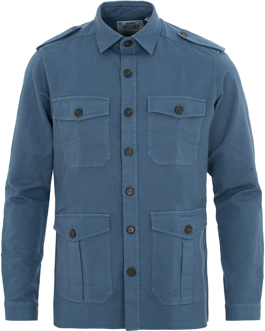 Herr | Skjortor | Hackett | Four Pocket Overshirt Blue