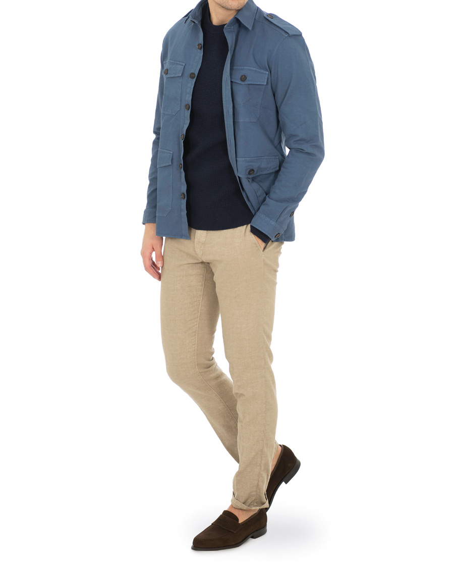 Herr | Skjortor | Hackett | Four Pocket Overshirt Blue