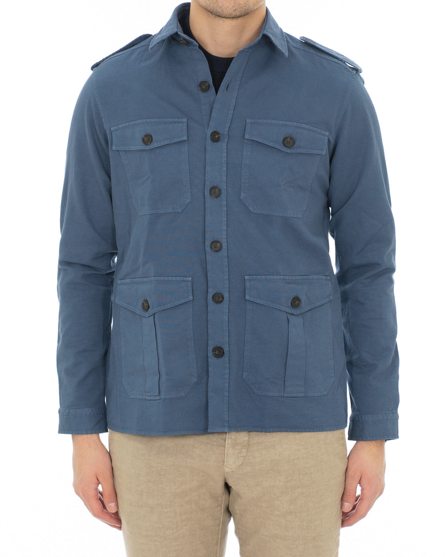 Herr | Skjortor | Hackett | Four Pocket Overshirt Blue