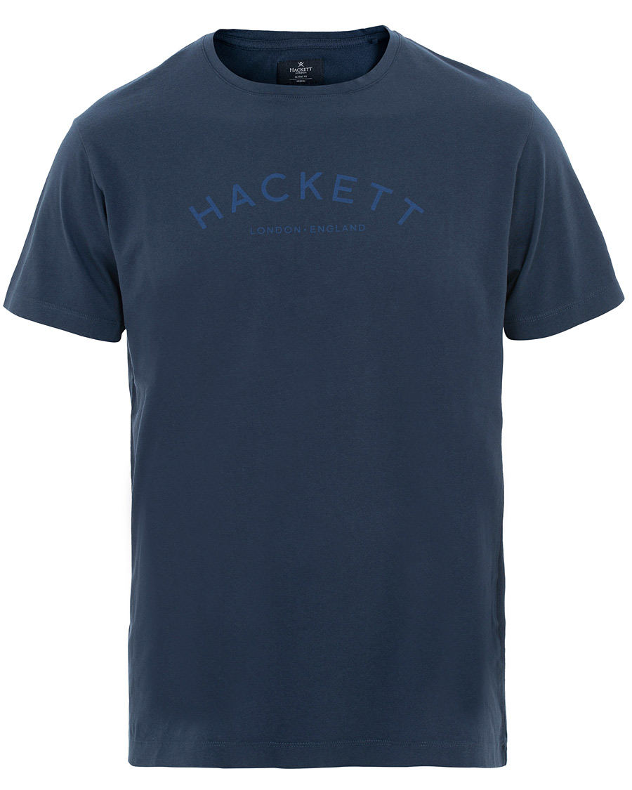 Herr | T-Shirts | Hackett | Logo Crew Neck Tee Navy