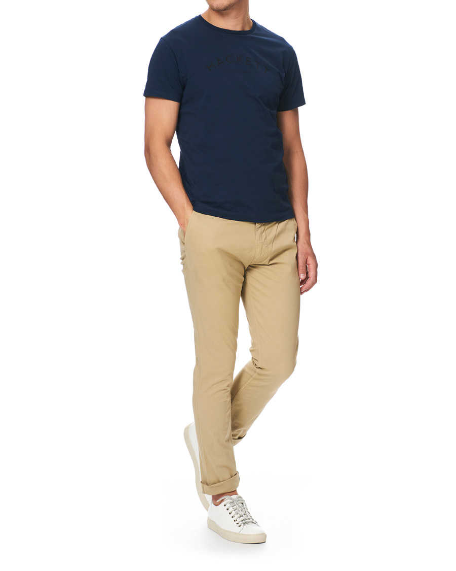 Herr | T-Shirts | Hackett | Logo Crew Neck Tee Navy