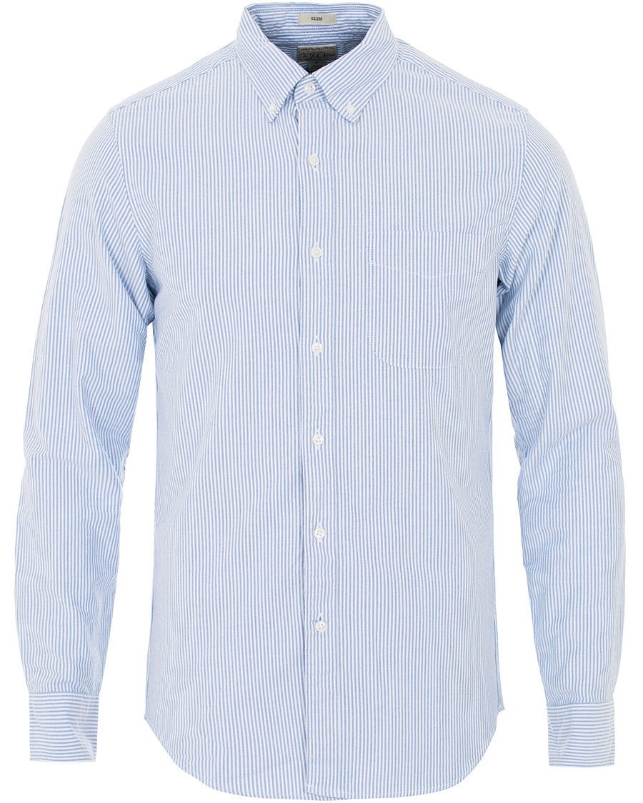 Herr | Skjortor | J.Crew | Slim Fit Stretch Oxford University Stripe Shirt Blue