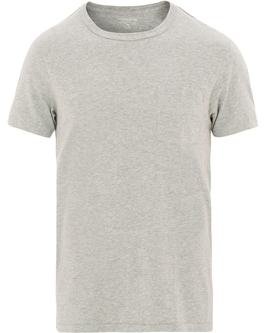 Herr | T-Shirts | J.Crew | Slim Fit Garment Dyed Pocket Tee Heather Grey