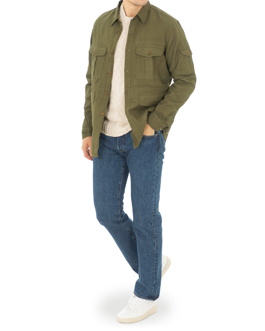 Herr | Skjortor | J.Crew | Wallace And Barnes Burma Cloth Fishing Shirt Jacket Frosty Olive