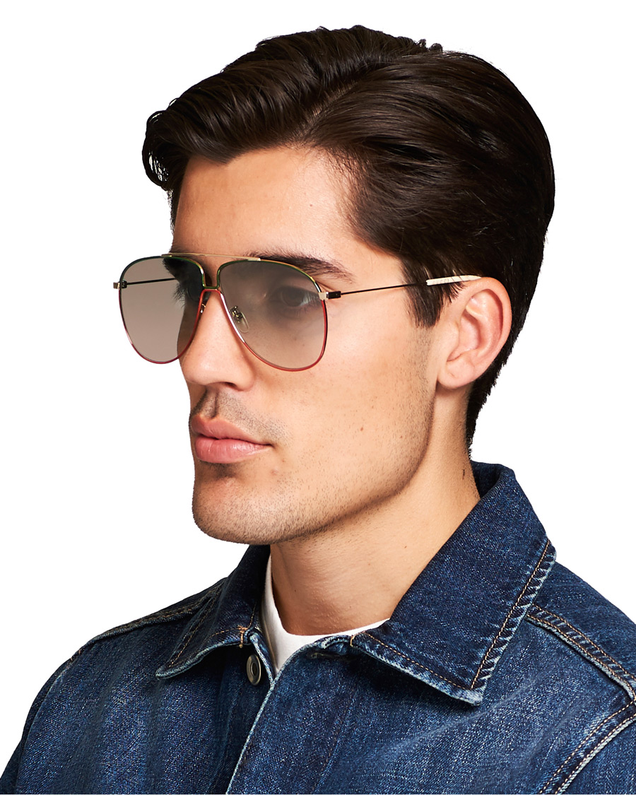 Herr | Pilotsolglasögon | Gucci | GG0440S Sunglasses Gold/Green