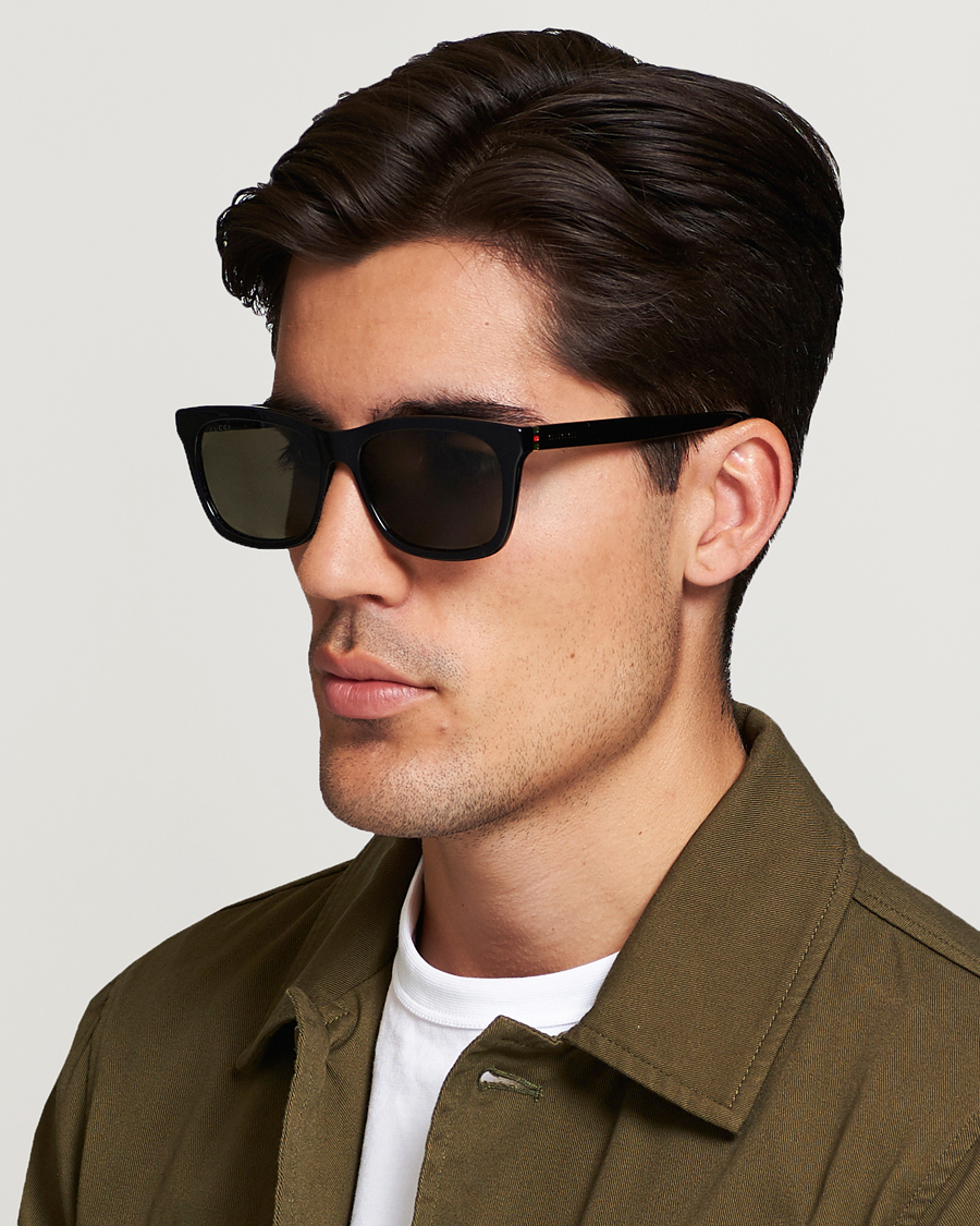 Herr | Fyrkantiga solglasögon | Gucci | GG0449S Sunglasses Black/Gold/Brown