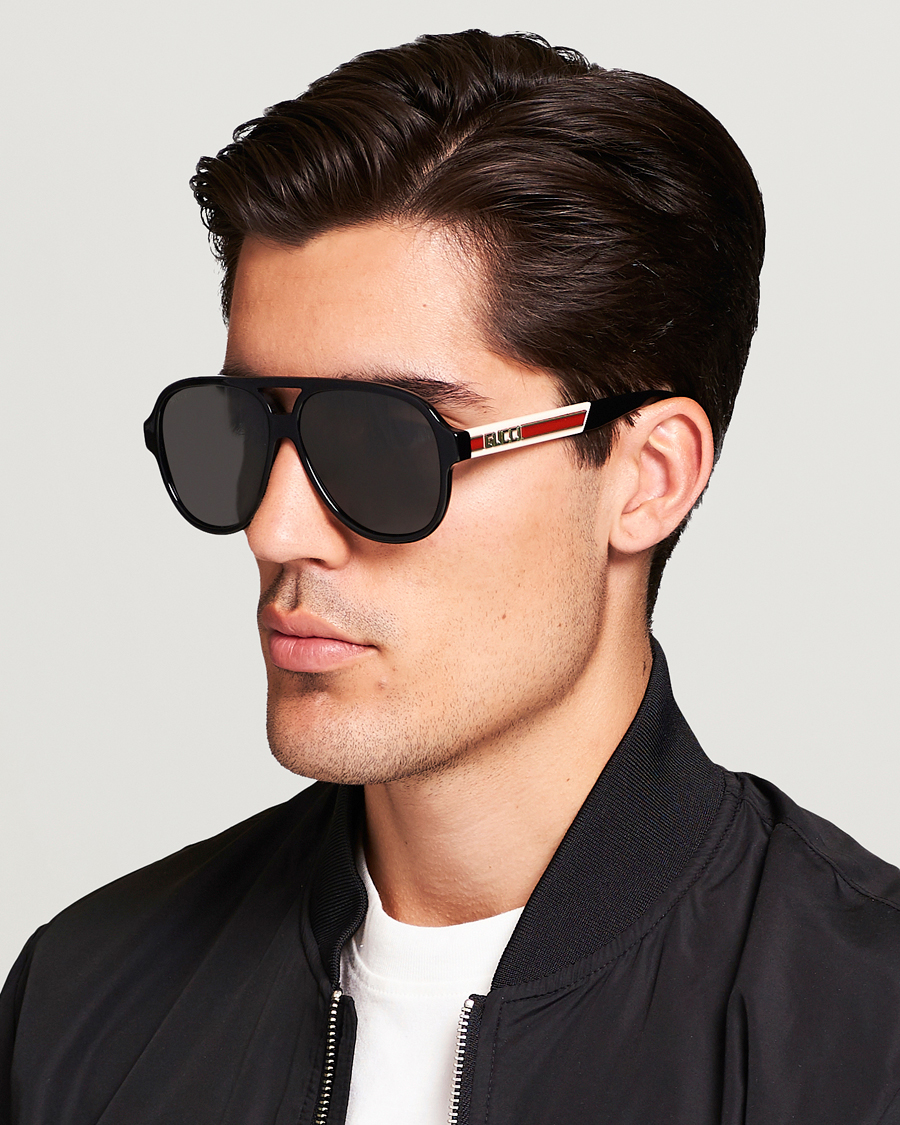 Herr | Eyewear | Gucci | GG0463S Sunglasses Black/White/Grey