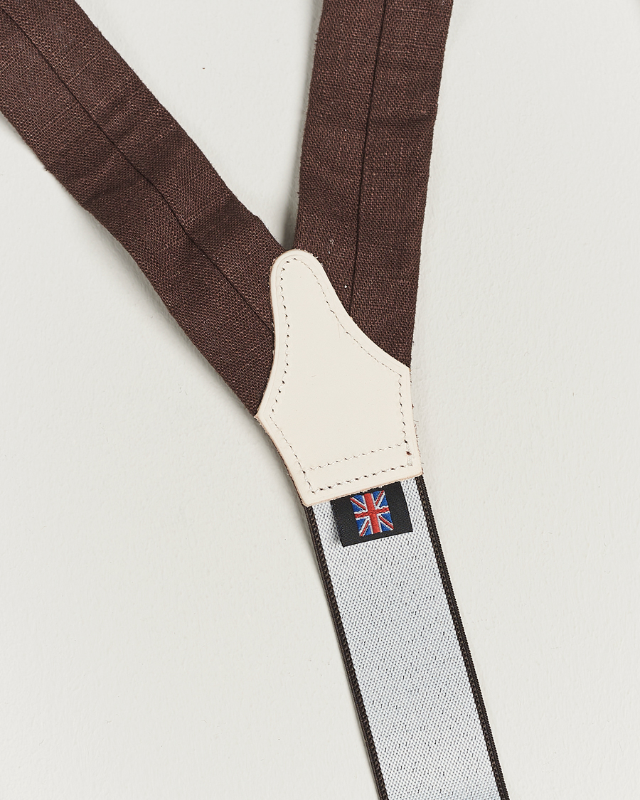 Herr | Hängslen | Albert Thurston | Linen Braces 38mm Brown