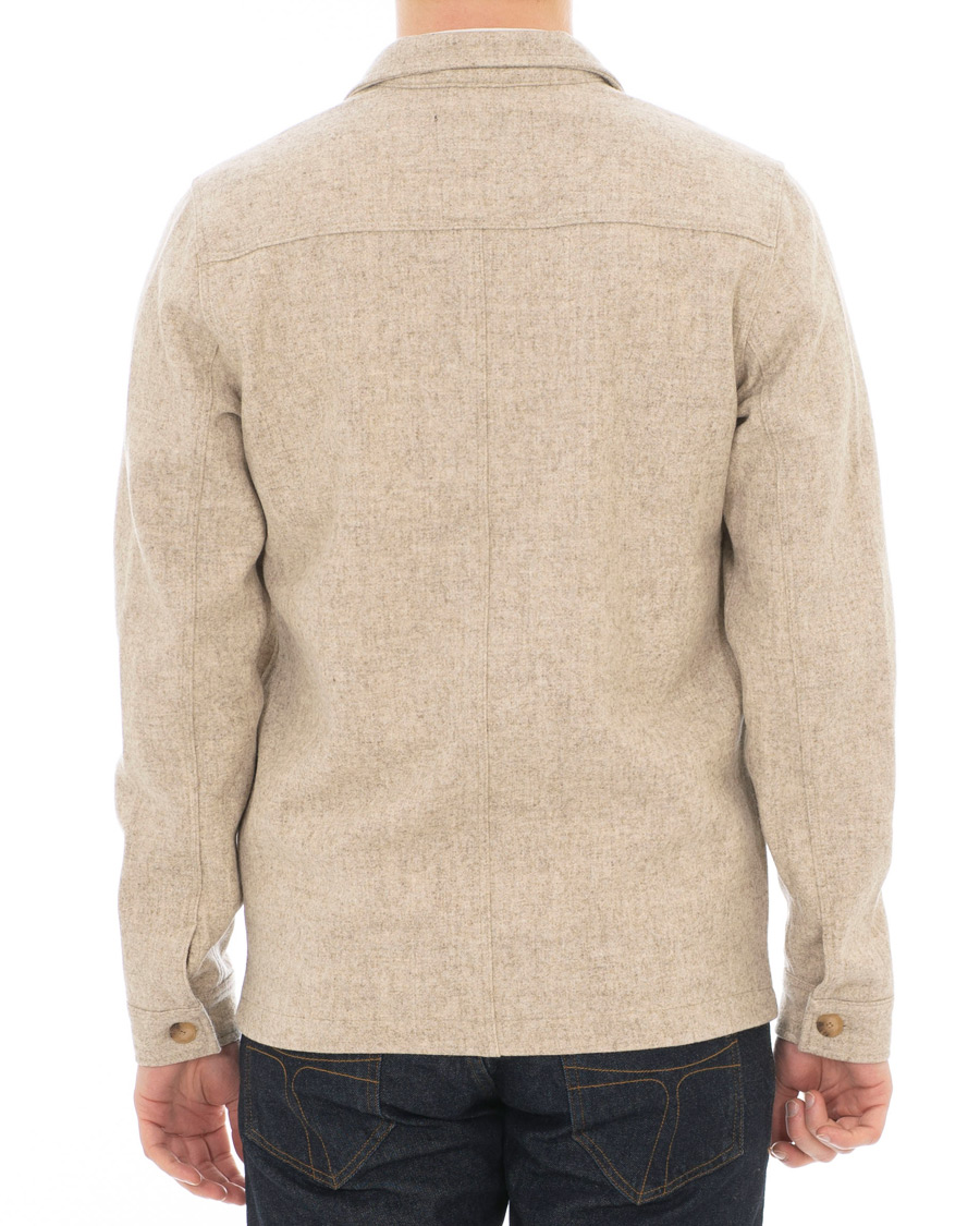 Herr | Skjortor | A Day's March | Original Wool Overshirt Off White Melange
