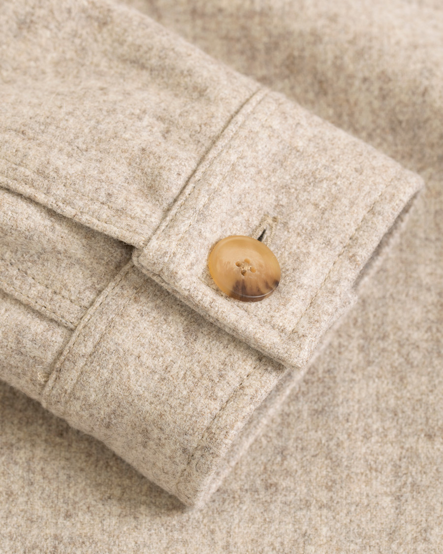 Herr | Skjortor | A Day's March | Original Wool Overshirt Off White Melange