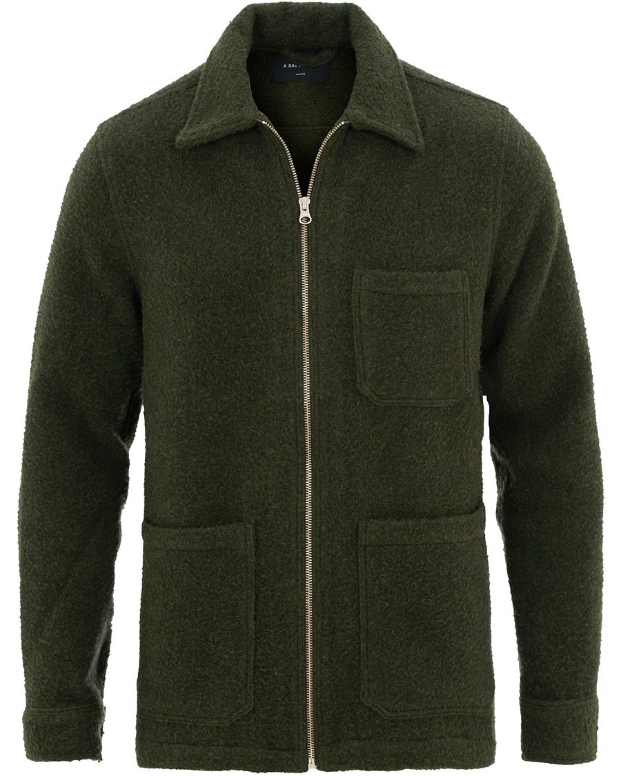 Herr | Jackor | A Day's March | Zip Up Teddy Olive