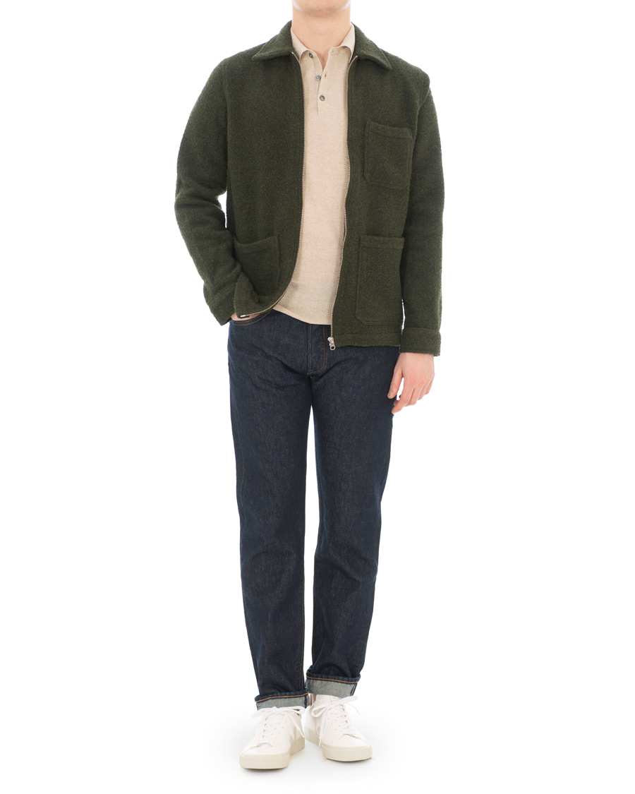 Herr | Jackor | A Day's March | Zip Up Teddy Olive