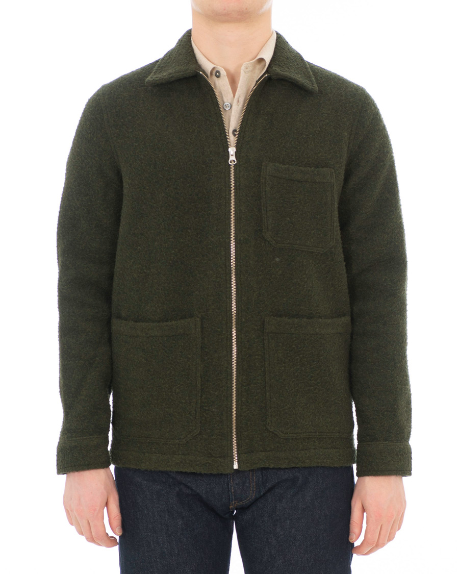 Herr | Jackor | A Day's March | Zip Up Teddy Olive