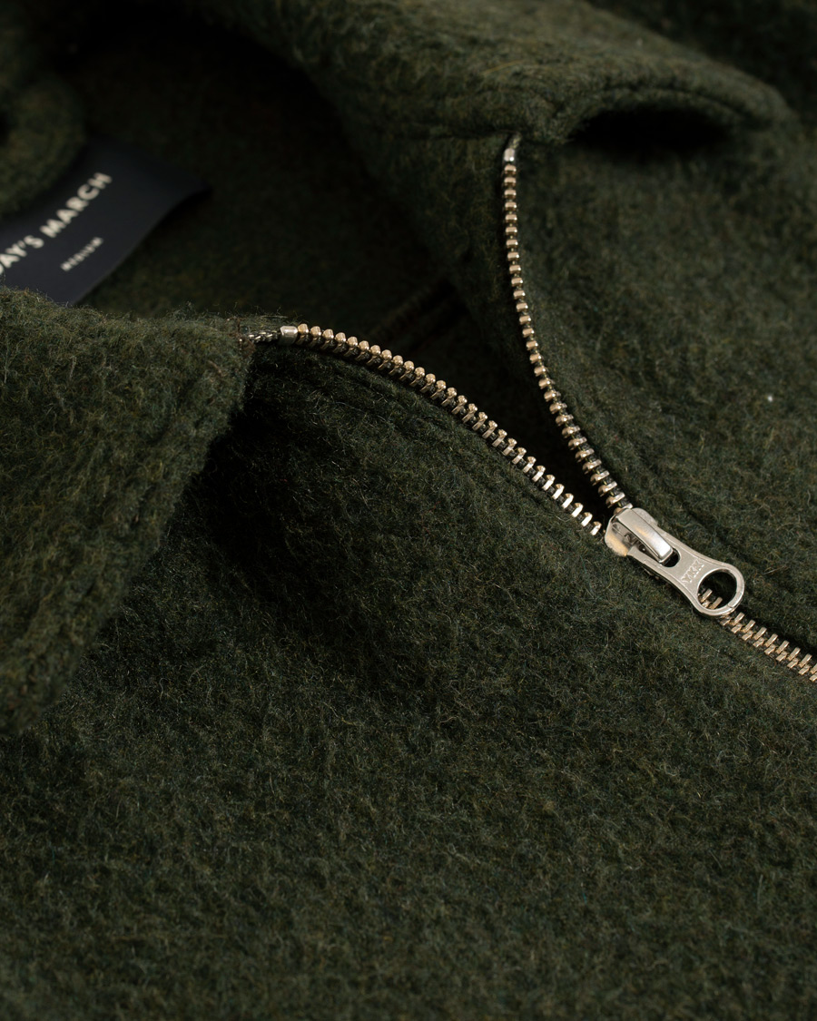 Herr | Jackor | A Day's March | Zip Up Teddy Olive