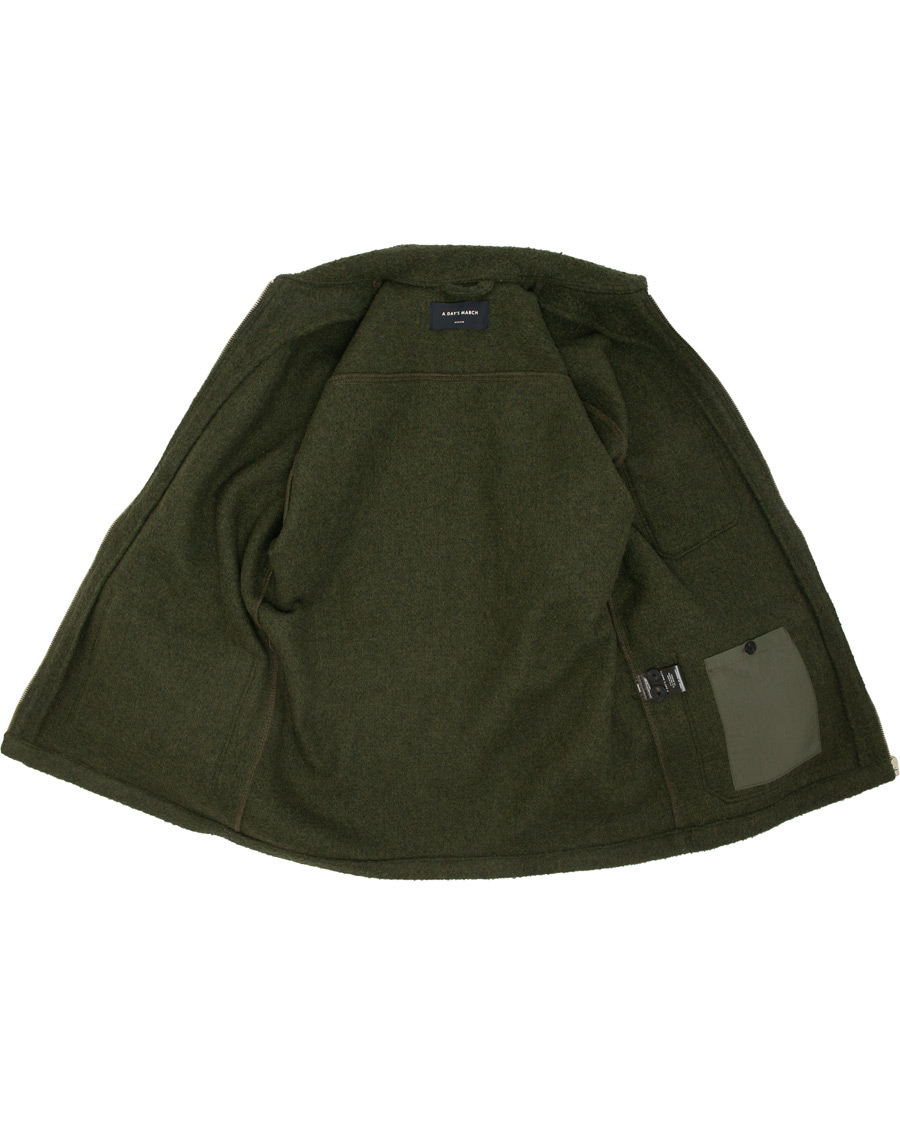 Herr | Jackor | A Day's March | Zip Up Teddy Olive