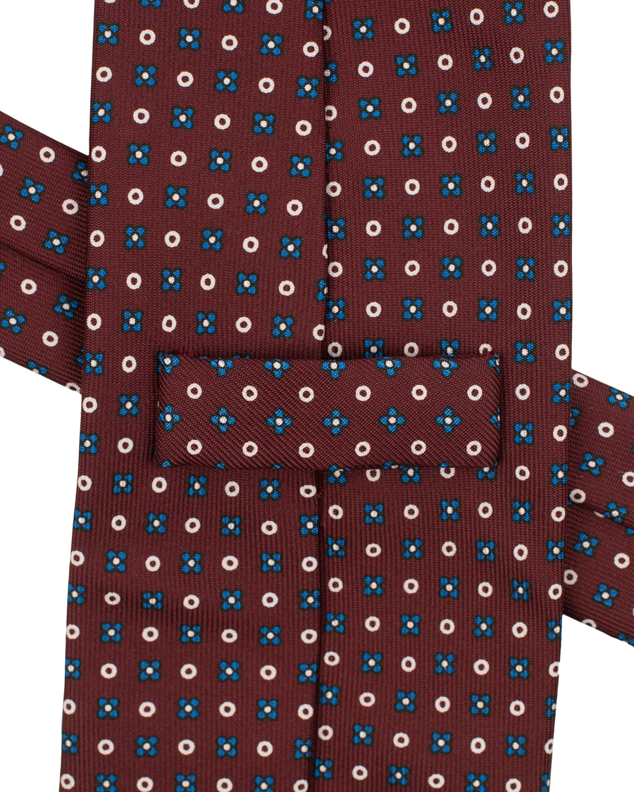 Herr | E. Marinella 3-Fold Micro Fantasy 8 cm Silk Tie Burgundy | E. Marinella | 3-Fold Micro Fantasy 8 cm Silk Tie Burgundy